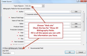 General Word format for other web sources.