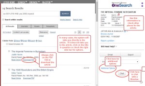 The OneSearch linking page