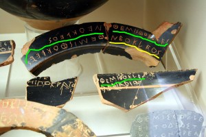 Ostraka used to exile Themistocles